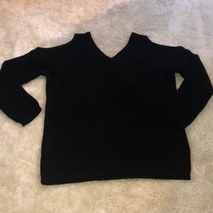 Cold shoulder knit sweater